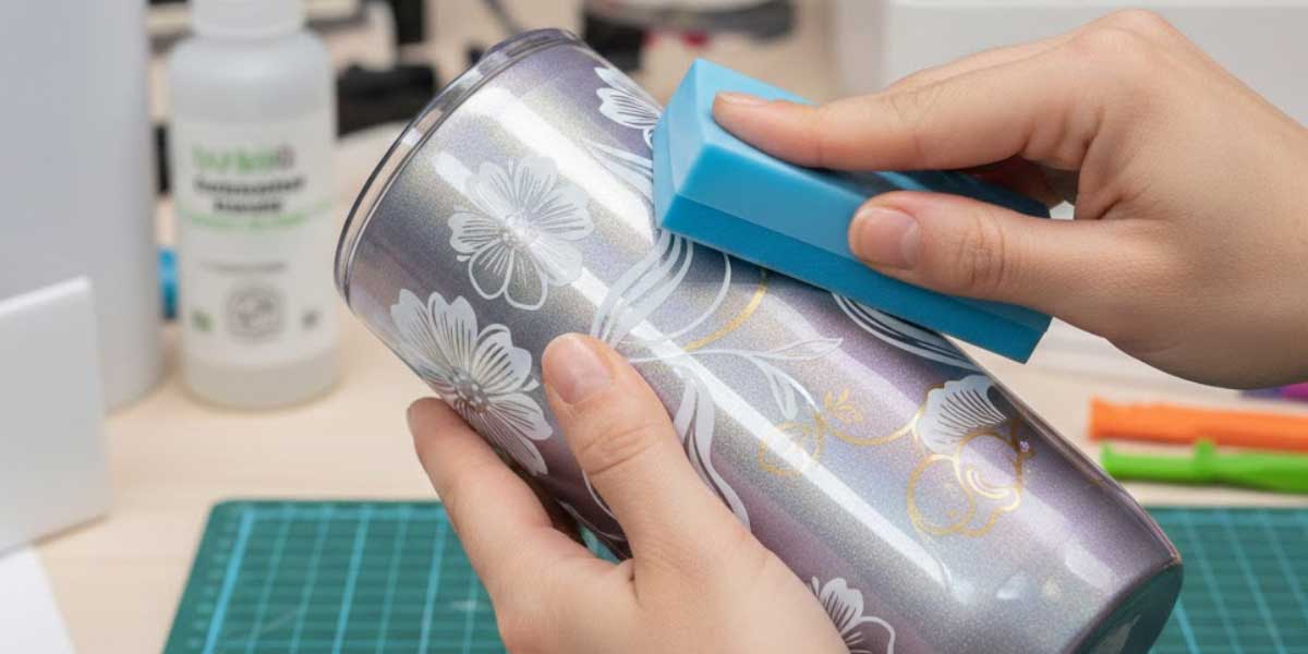 UV DTF wrap application on curved surface without bubbles