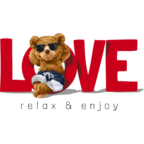 LOVE RELAX DTF Printing Transfer Sticker - Custom Printing for LOVE Enthusiasts