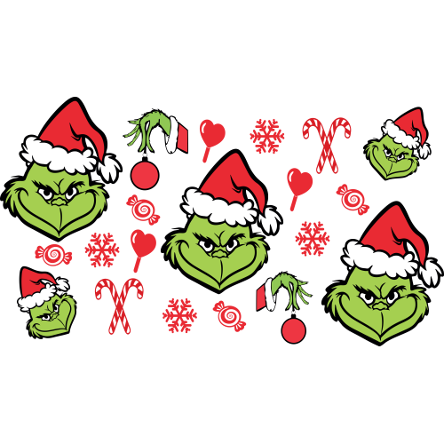 GRINCH Glass Tumbler UV DTF Printing - Custom Cups and Tumblers