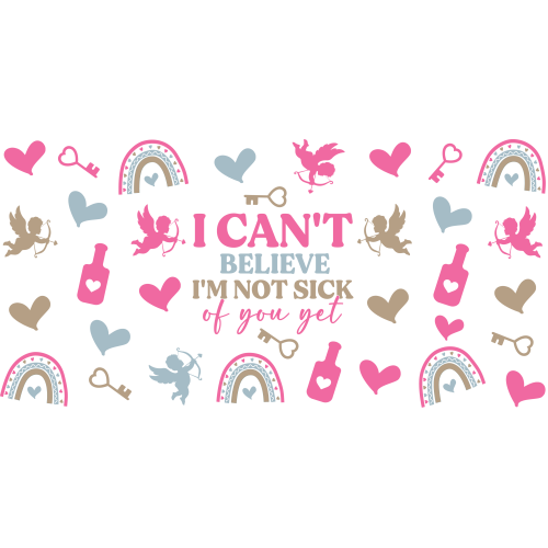 Custom Valentine's Day SVG design printed on glass tumbler