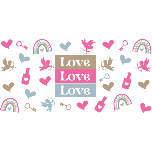Custom Valentine's Day SVG for Glass Tumblers with DTF Printing