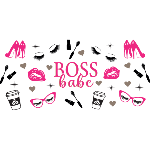 BOSS BABE Glass Tumbler - UV DTF Printing - Custom Cups & Glasses