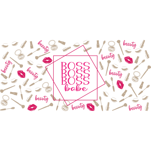 BOSS BABE UV DTF Glass Tumbler Printing - Custom Logo