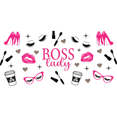 BOSS LADY Glass Tumbler with UV DTF Printing - Custom Cups & Glassware
