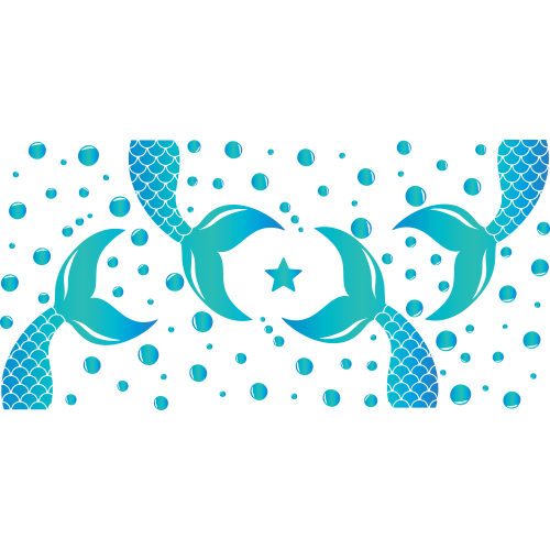 MERMAID SVG UV DTF Printing on Glass Tumbler