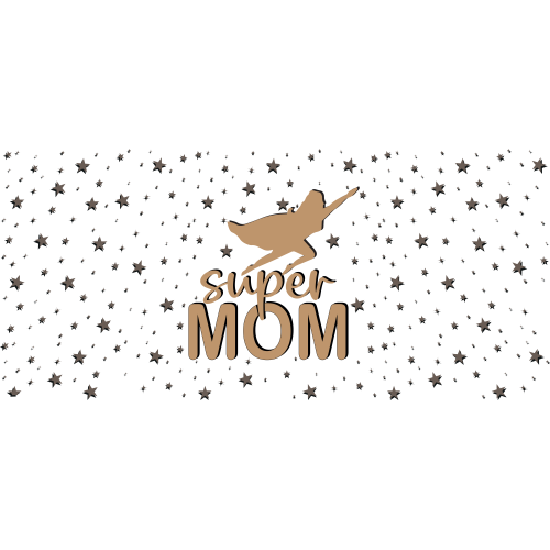 UV DTF Printing on Glass Tumbler - SUPER MOM Custom Designs