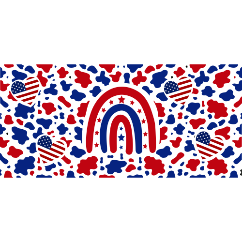 Custom UV DTF Printing on Glass Tumbler with 4TH OF JULY Design