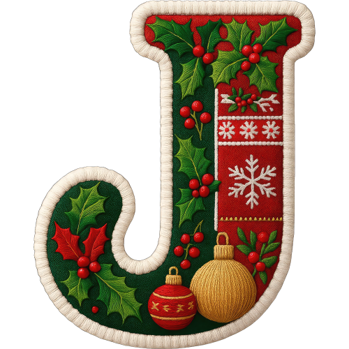 Christmas J Alphabet Doodles Hoodies with DTF Printing Service - Custom Printed Apparel