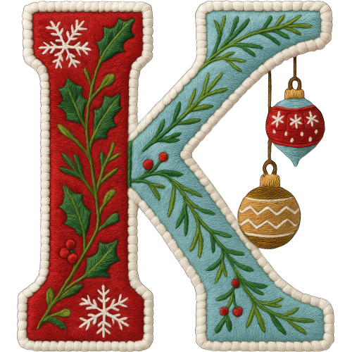 Christmas Alphabet Doodles hoodies with custom DTF printing service