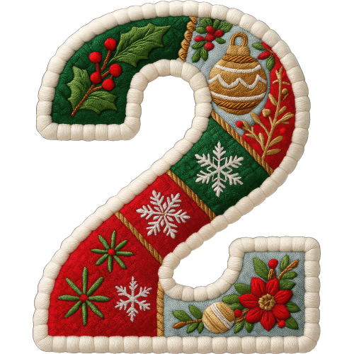 Christmas Numbers Doodles Alphabet Hoodies DTF Print Service