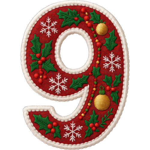 Christmas Numbers Doodles Hoodies - DTF Print Service - Alphabet Category
