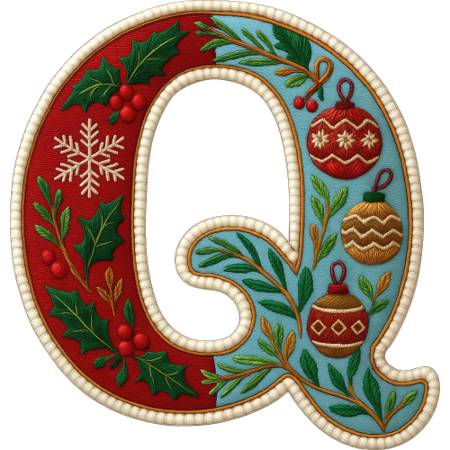 Christmas Q Alphabet Doodles Hoodies - DTF Printing Service - Custom Printed Hoodies for the Holiday Season