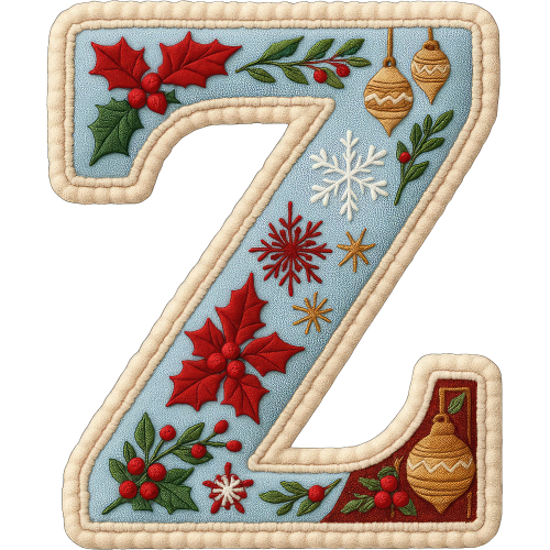 Christmas Z Alphabet Doodles Hoodies DTF Print Service - Custom Alphabet Printing