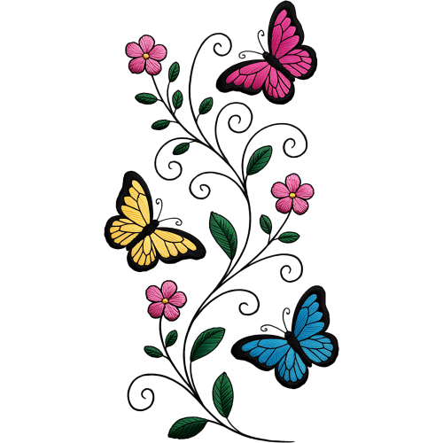 Butterflies and Flowers Animal Lover Design for DTF Fabric Printing