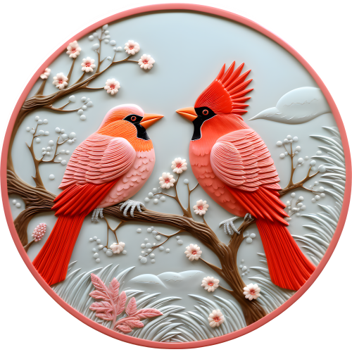 Cardinals Christmas Ornaments - Animal Lover DTF Print Design - Shop Now