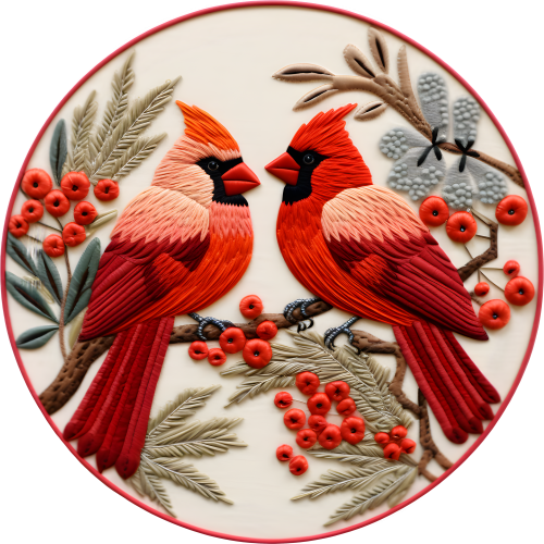 Cardinals Christmas Ornaments - Animal Lover DTF Printing Design