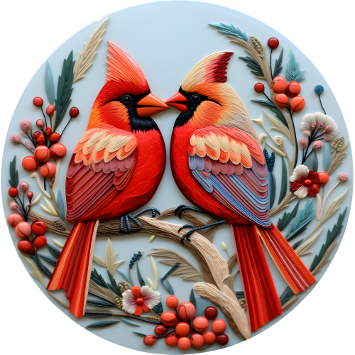 Cardinals Christmas Ornaments - Animal Lover DTF Print Design
