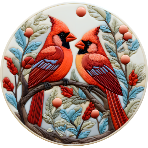 Cardinals Christmas Ornaments - Animal Lover DTF Printing Design