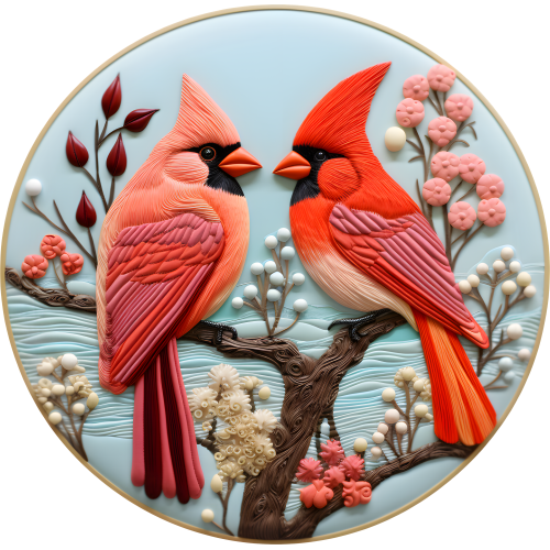 Cardinals Christmas Ornaments - Animal Lover DTF Print Design