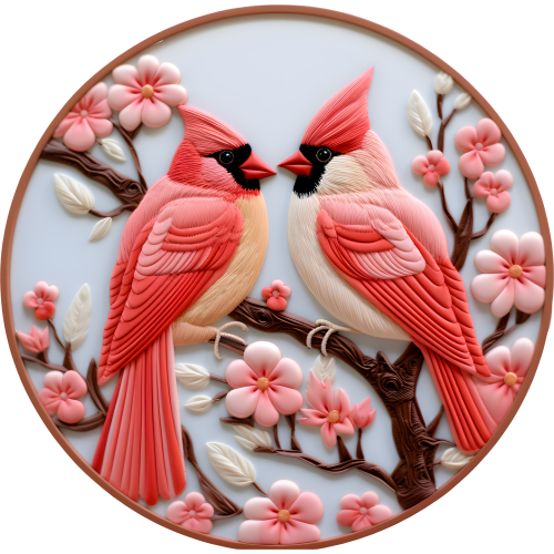 Cardinals Christmas Ornaments - Animal Lover DTF Print Design for Unique Holiday Decor