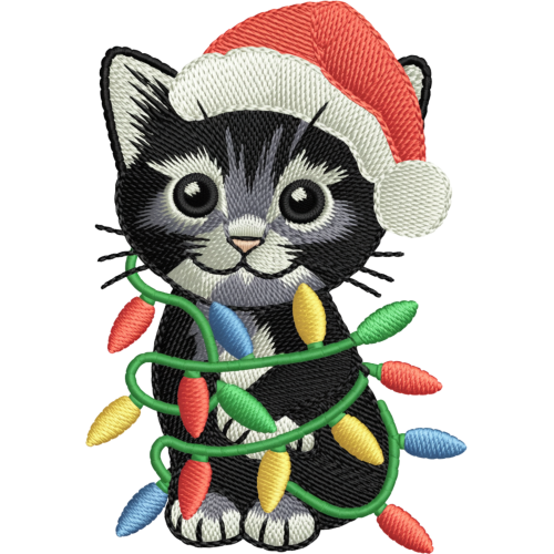 Christmas Cat Animal Lover Design DTF Print Fabric Print