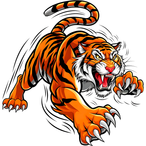 Angry Tiger Animal Fabric DTF Sticker - Custom Printing Design