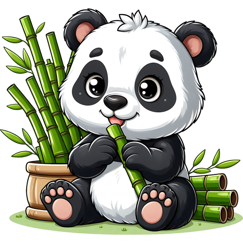 Animal Cute Panda DTF Sticker - Custom Printing Design for Animal Fabric