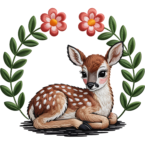 Cute Baby Deer DTF Sticker - Animal Fabric Design
