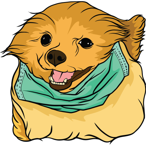 Custom DTF Dog Sticker with Animal Fabric Design Print