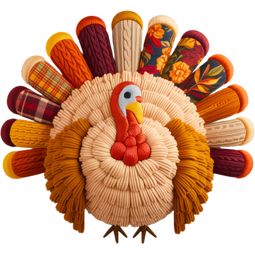 Custom Preppy Turkey DTF Sticker with Animal Fabric Design