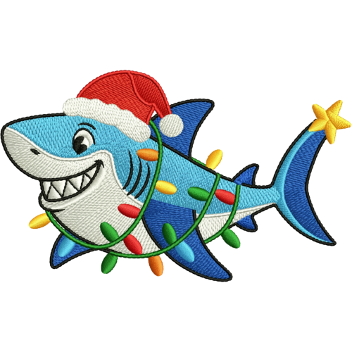 Shark Animal Fabric Design DTF Sticker - Custom Printing Project