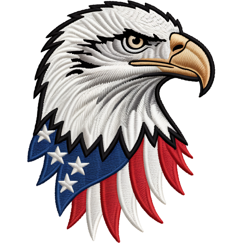 Custom Unique American Eagle DTF sticker with animal fabric design