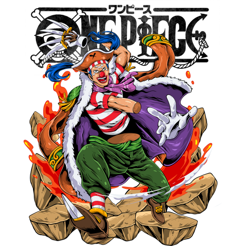 Buggy the Star Clown Anime DTF T-Shirt Prints | Custom Designs - High-quality vibrant Anime DTF prints