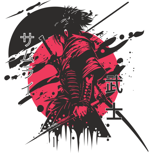 Custom Anime DTF T-shirt Prints - Guerrero Samurai - Vibrant and Durable Designs
