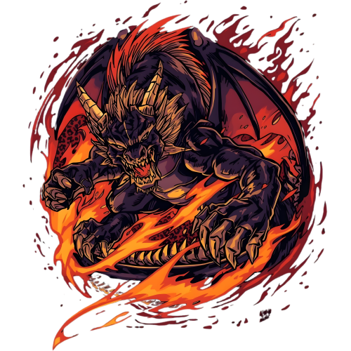 Hungarian Horntail dragon Anime t-shirt print - vibrant and durable design