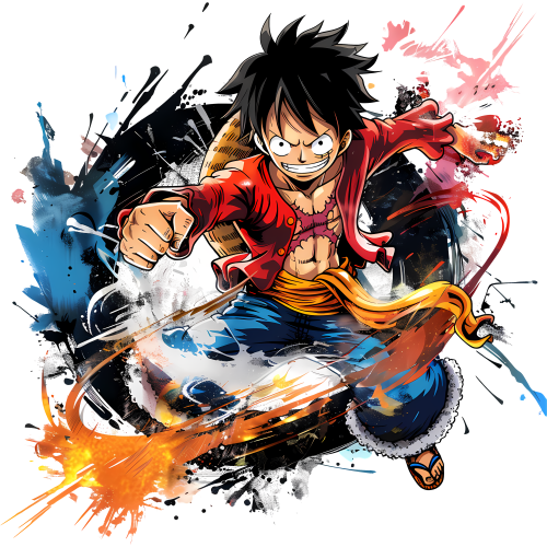 High-quality Anime DTF t-shirt featuring custom Monkey D Luffy design