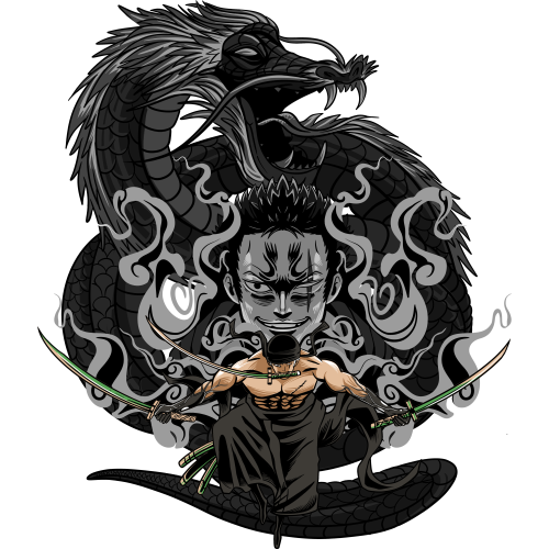 Roronoa Zoro Anime DTF T-Shirt Print for Streetwear Enthusiasts