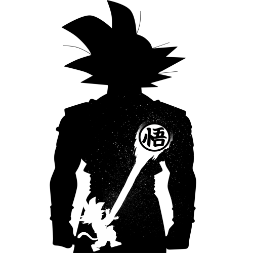 Son Goku Black and White Anime DTF T-Shirt Prints - Custom Designs for Streetwear