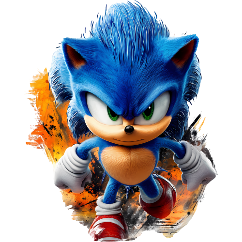 Anime DTF T-Shirt Print featuring Sonic the Hedgehog