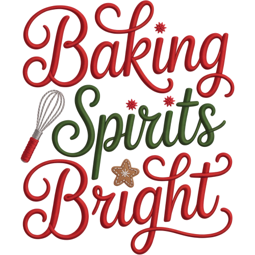 Custom DTF Ink Transfer for Fabric Printing - Baking Spirits Bright Christmas Theme