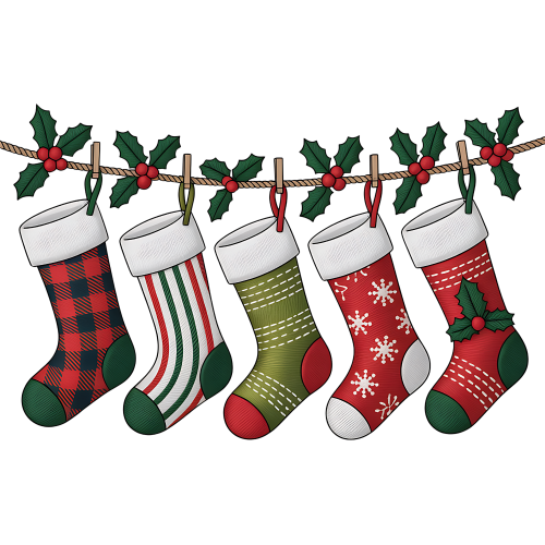 Christmas Stockings Garland - DTF Ink Transfer for Fabric