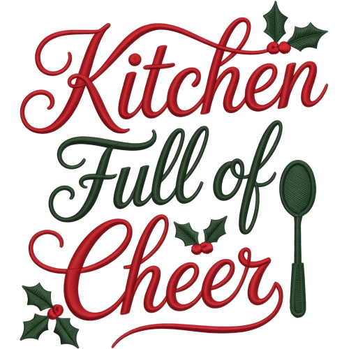 DTF Ink Transfer Printing on Fabric for Christmas Kitchen Full of Cheers