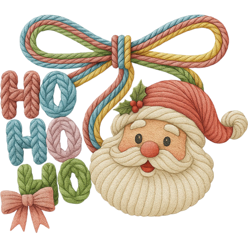 Christmas themed custom DTF ink transfer for fabric printing on latch hook yarn