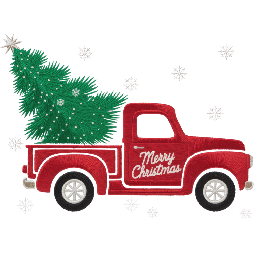 Merry Christmas Saying Car DTF Ink Transfer for Fabric - Custom Printing - Festive Apparel Design