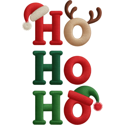 Christmas HO HO HO Saying DTF Ink Transfer for Fabric Printing