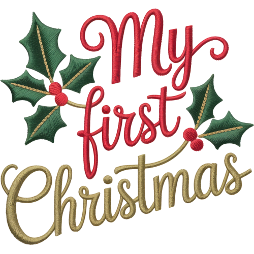 Custom DTF Ink Transfer for Fabric - My First Christmas Product Image