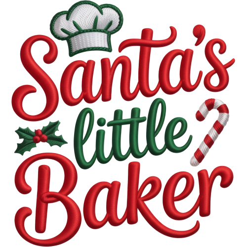 Santa's Little Baker DTF Ink Transfer for Fabric - Christmas Printing Solution