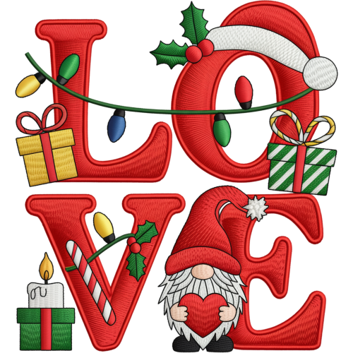 Custom DTF Transfer for T-Shirts - Christmas Lights LOVE Design