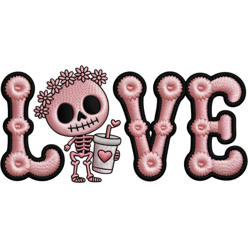 Skull Love Custom DTF Transfers for T-Shirts & Apparel