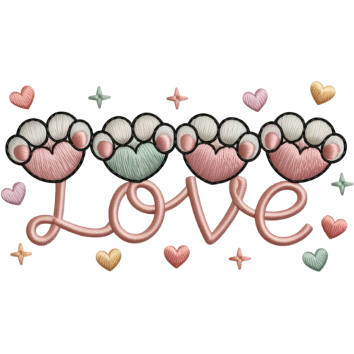 Love themed DTF transfer design for T-shirt printing